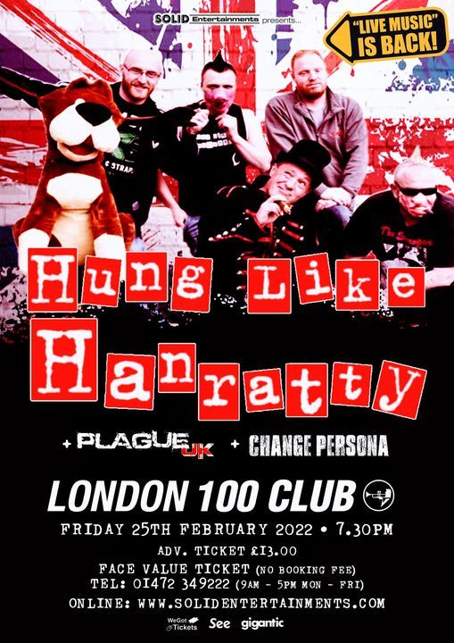 NEW DATE :Plague UK Support Hung Like Hanratty