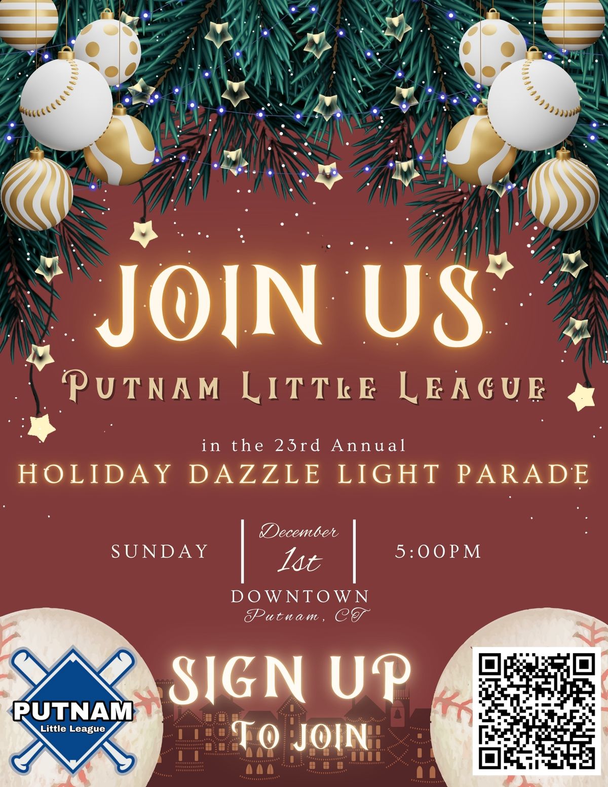 Putnam Little League joins the 23rd Annual Holiday Dazzle Light Parade