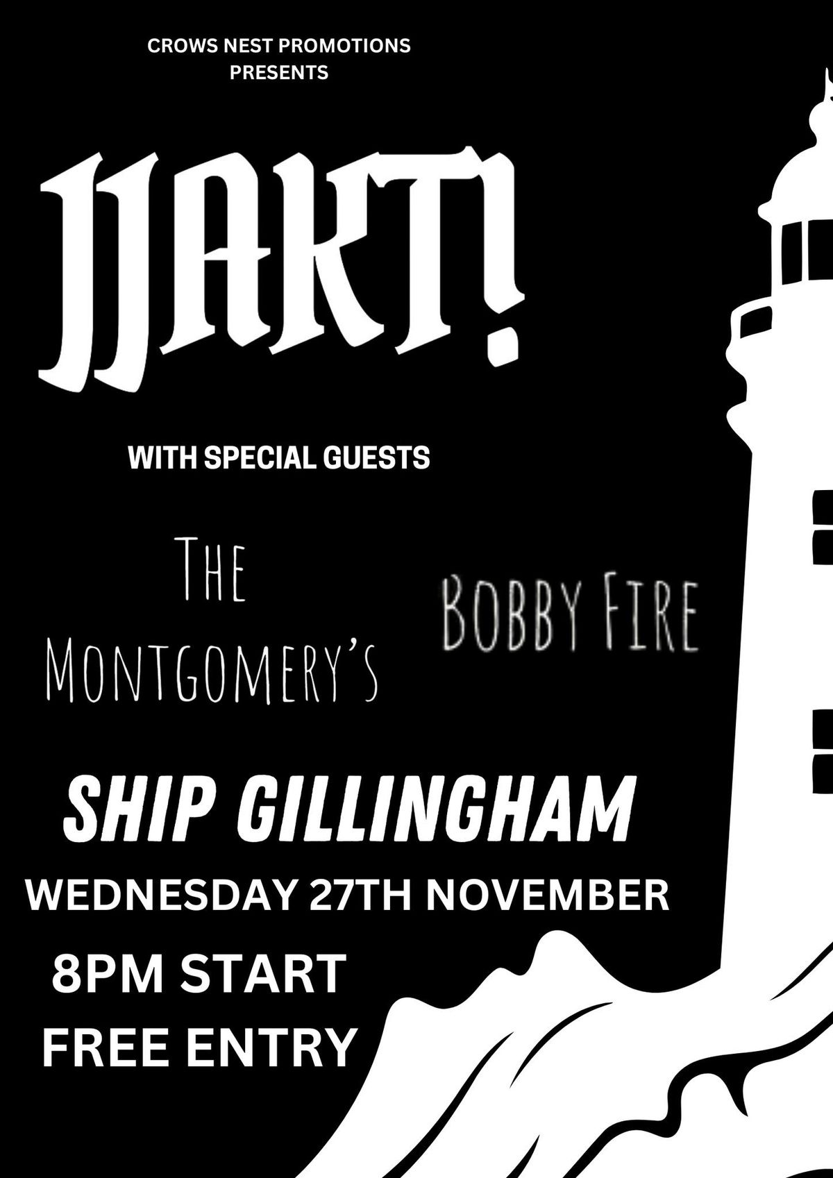 JJAKT! \/ THE MONTGOMERYS \/ BOBBY FIRE - Ship Gillingham