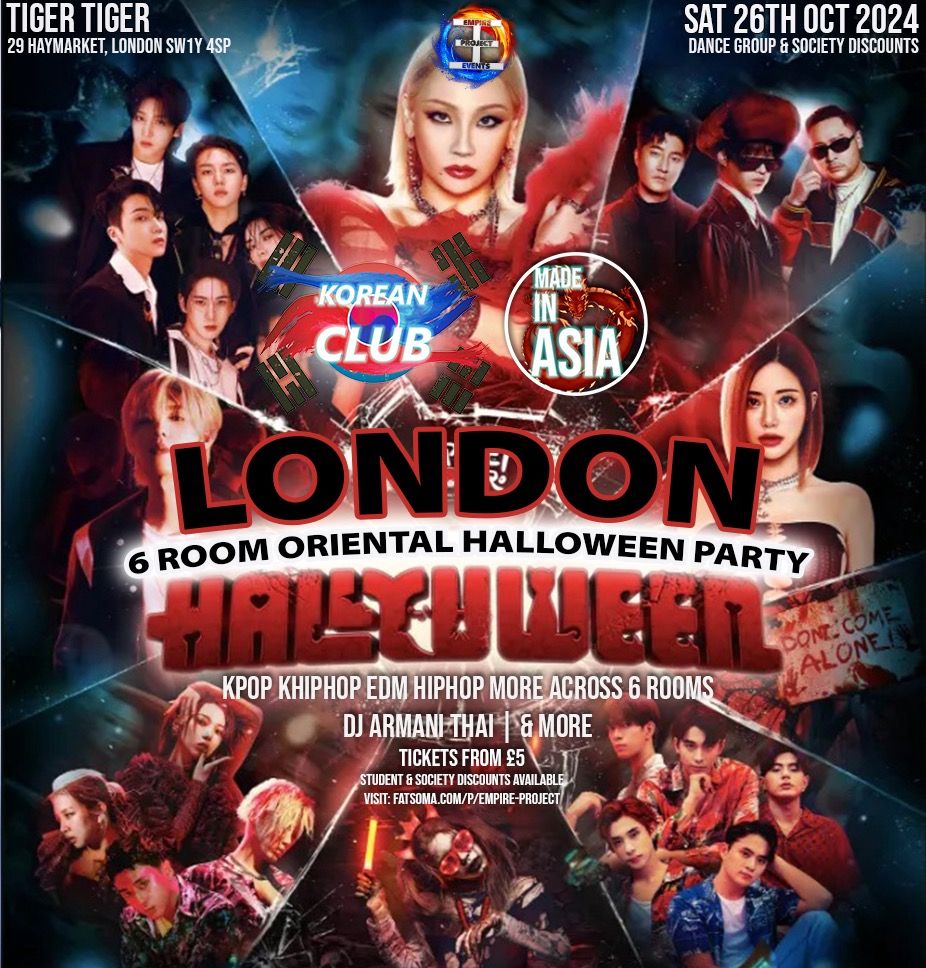 LONDON Oriental Halloween Party: Hallyuween Edition | KPop HipHop EDM | 6 Rooms | Tix Only |26\/10\/24