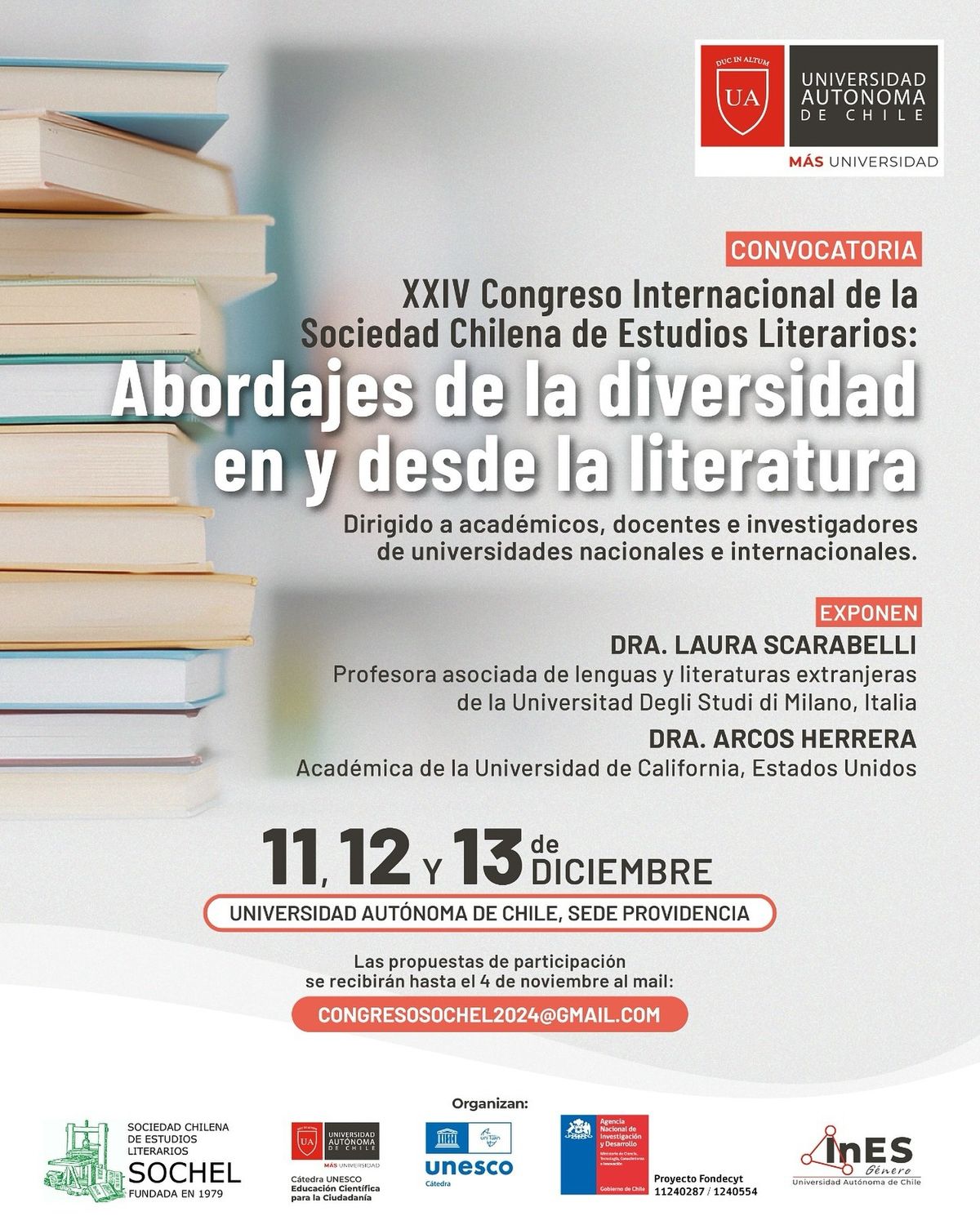 XXIV Congreso de Literatura Internacional del la Sociedad Chilena de Estudios Literarios (SOCHEL): 