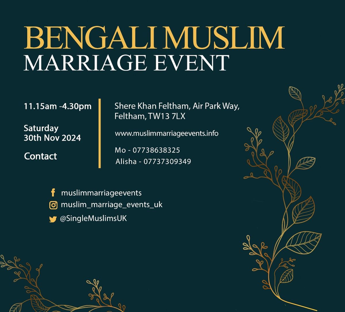 Muslim Marriage Events London - Bengali Event