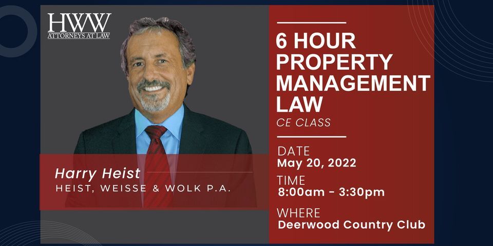 6 Hours Property Management Law with Harry Heist