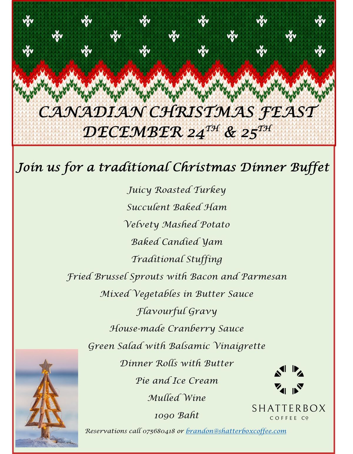 Canadian Christmas Dinner Buffet