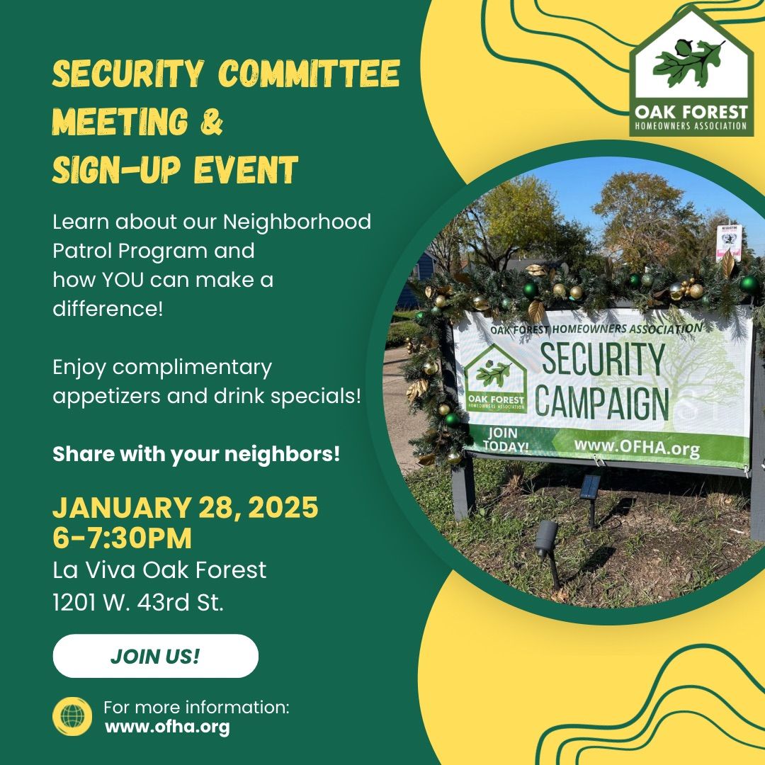 OFHA Security Committee Meeting & Sign-Up Event