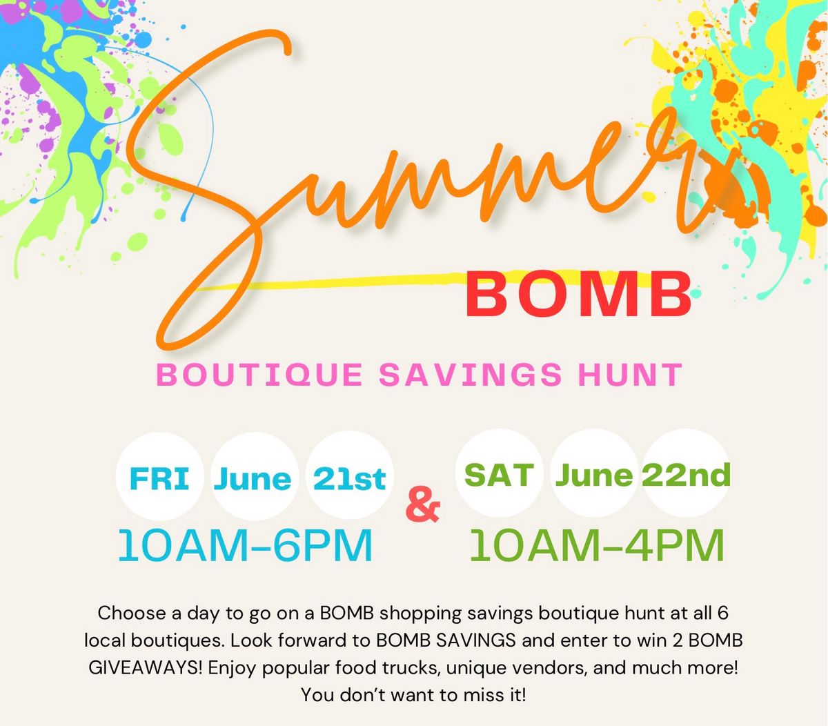 Summer Bomb: Boutique Savings Hunt