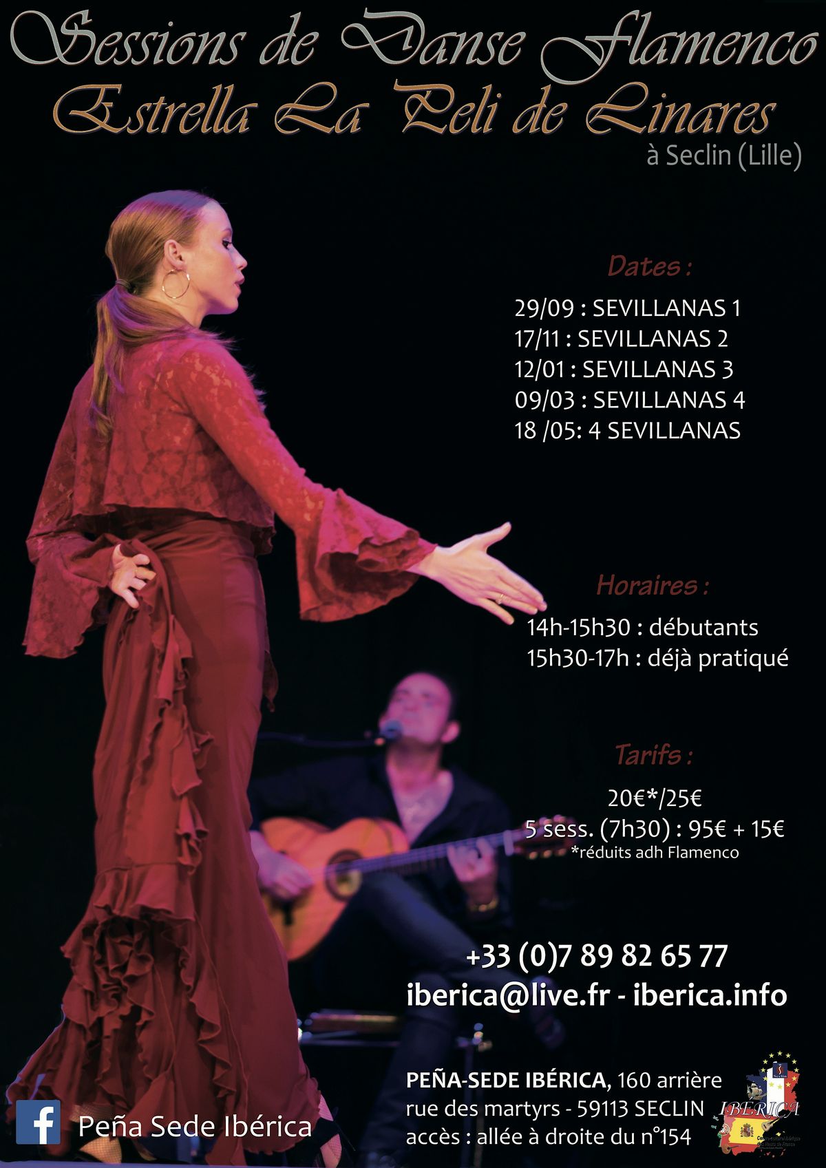 Stages de danse Flamenco Sevillanas Ib\u00e9rica Seclin Hauts de France