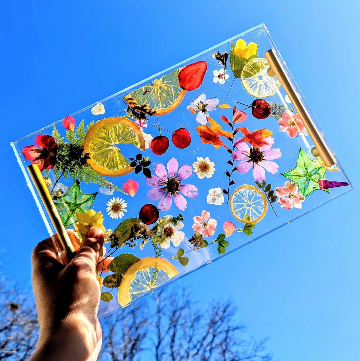 Floral Resin Tray