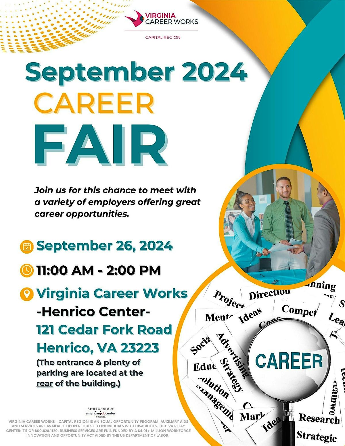 Virginia Career Works - Henrico Center's September 2024 Career Fair