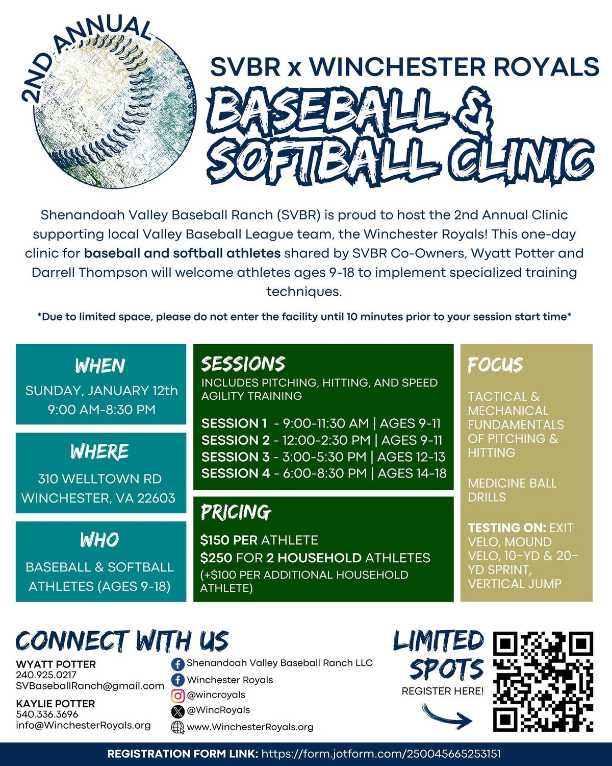 Shenandoah Valley Baseball Ranch Winter Clinic