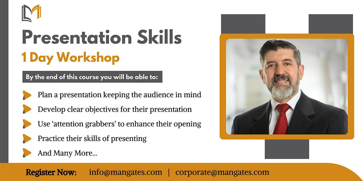 Presentation Skills 1 Day Workshop in Gainesville, FL on Sep 24th, 2024