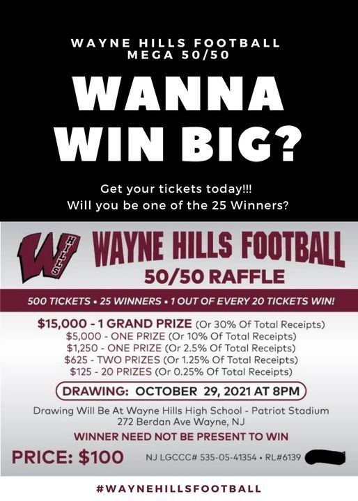 Wayne Hills Football 50\/50 Raffle Drawing