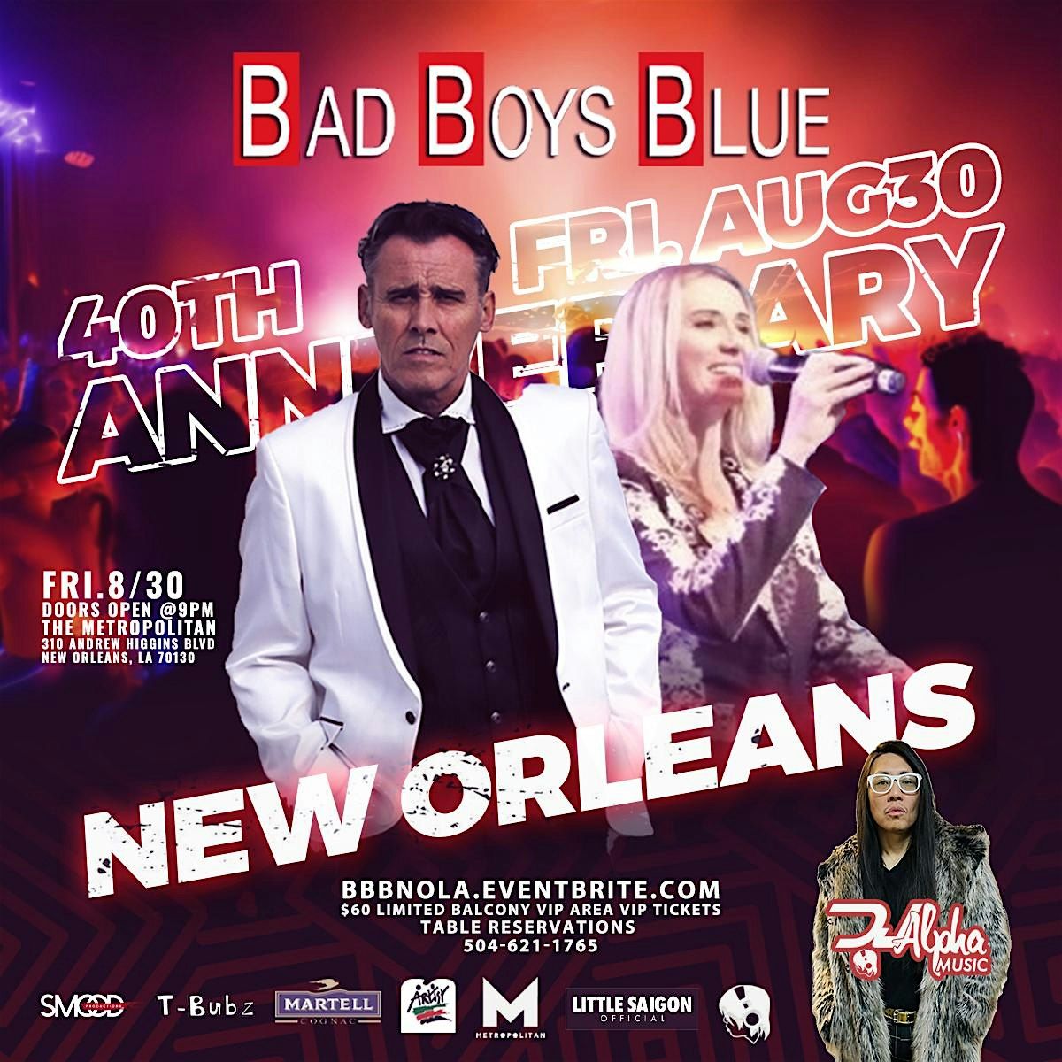 Bad Boys Blue 40th Anniversary USA Tour - New Orleans, LA