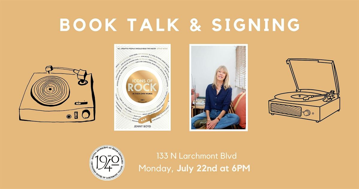 Book Reading! Jenny Boyd's ICONS OF ROCK