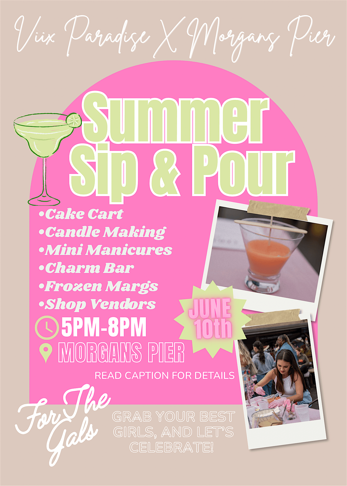 Summer Sip & Pour : Candle Making Class & Pop Up Shop