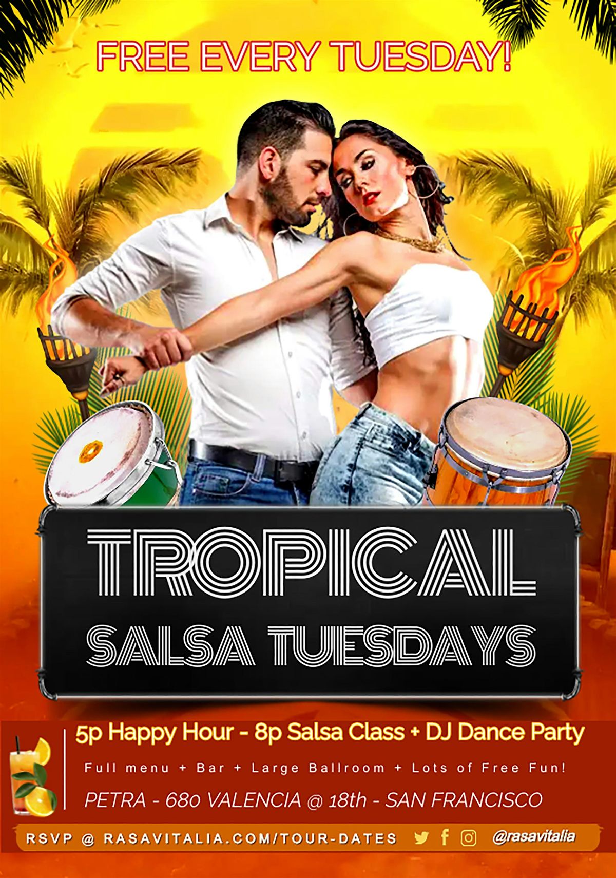 Tropical Salsa Tuesdays! FREE! San Francisco