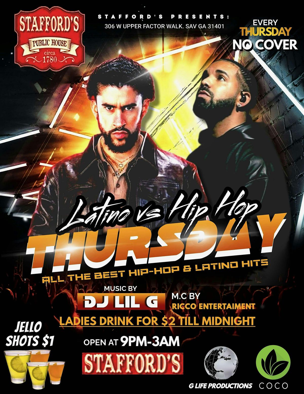 Latino Hip-Hop Night w\/ DJ Lil G & Ladies Night EVERY Thursday @ Stafford's