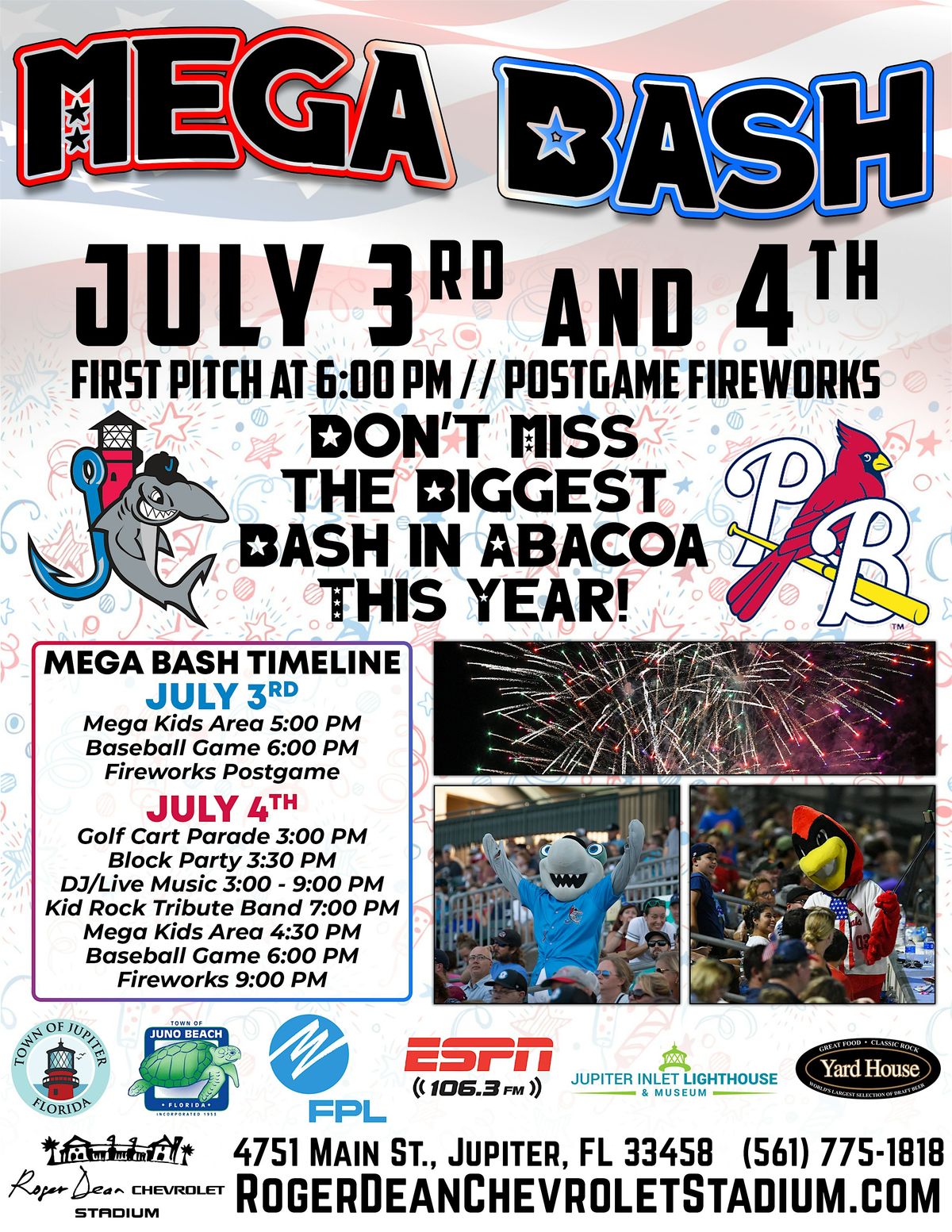 Megabash 3rd and 4th July at Roger Dean Chevrolet Stadium