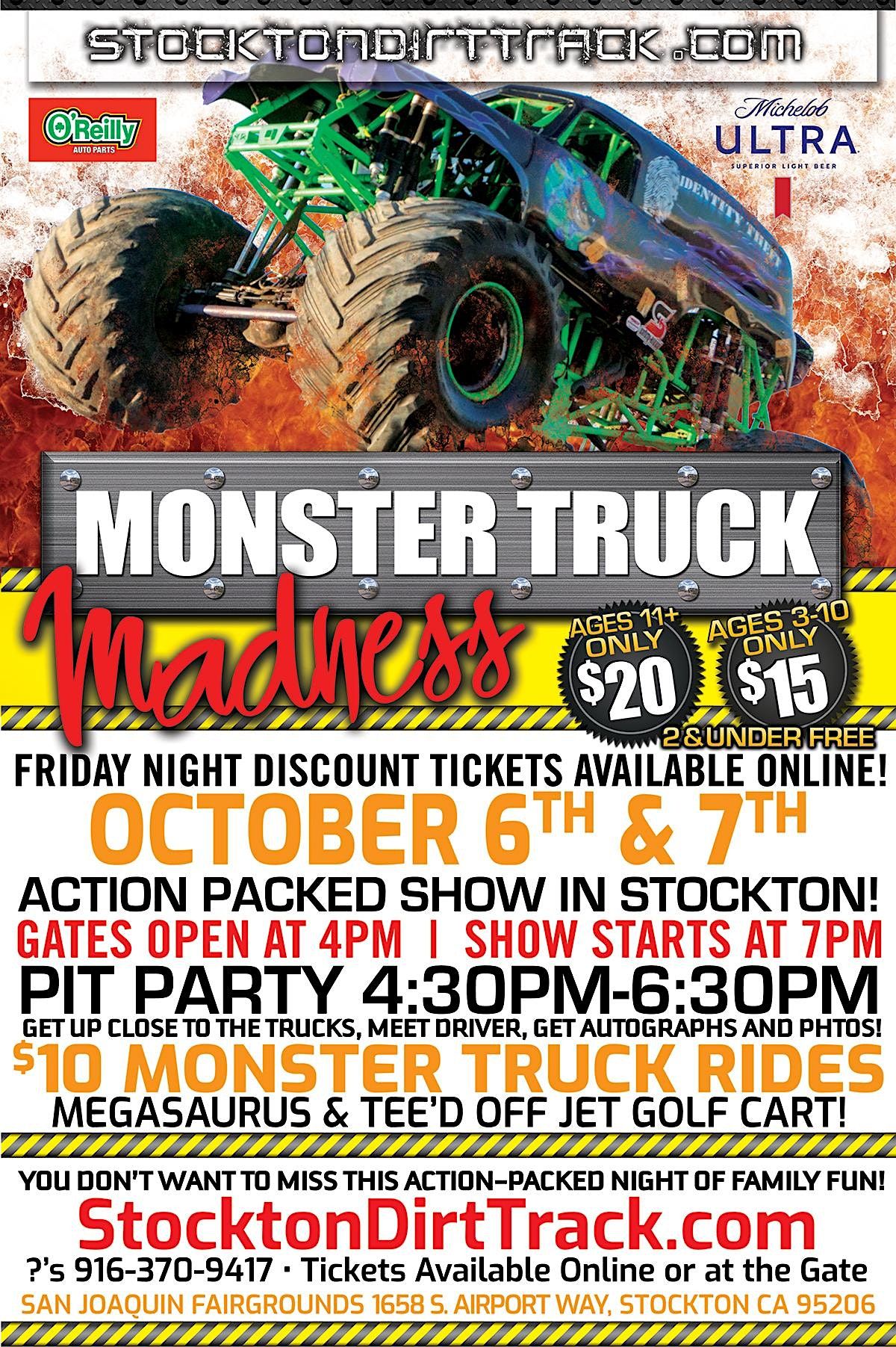 Monster Truck Madness - San Joaquin County Fairgrounds Oct 6 & 7, 2023