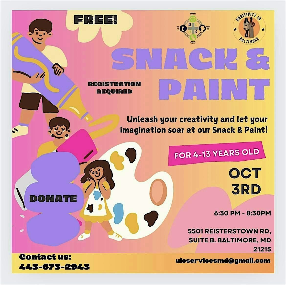 Snack & Paint for Kids