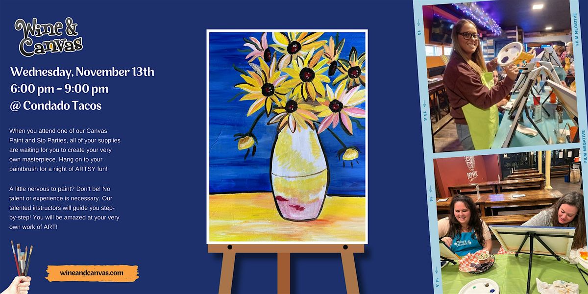 Broad Ripple \u2013 Paint and Sip \u2013 Van Gogh Sunflower in a Vase