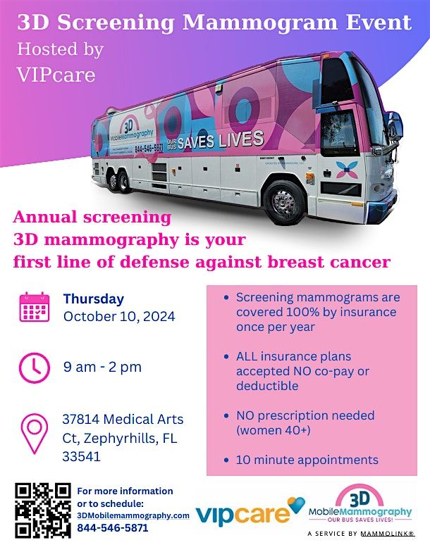 3D Screening Mammogram Event  Hosted by  VIPcare