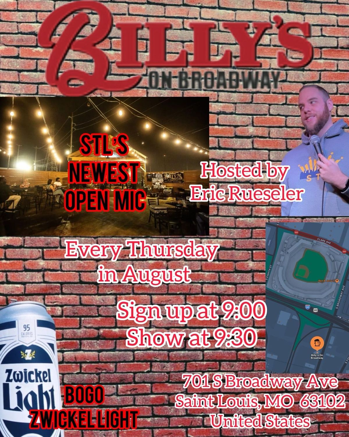 Comic Open Mic Night At Billy's On Broadway