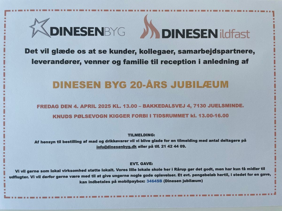 Dinesen Ildfast - 20 \u00e5rs jubil\u00e6um 