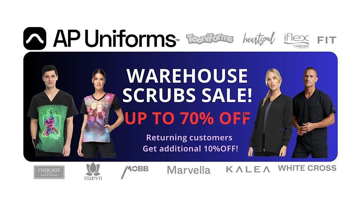 SCRUBS UNIFORMS WAREHOUSE SALE - UP TO 70% OFF! (Peterborough, ON) 10am-7pm