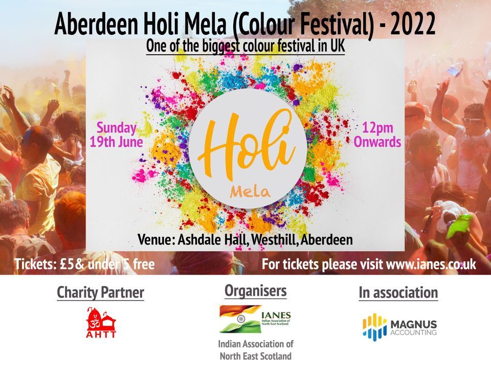 Aberdeen Holi Mela (Colour Festival) - 2022, Ashdale Hall, Aberdeen, 19 ...