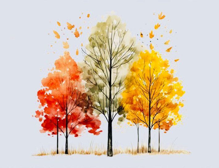 DAY CLASS Thanksgiving Trees Watercolor Class with Tia on Thursday Nov. 21 from 1-230pm