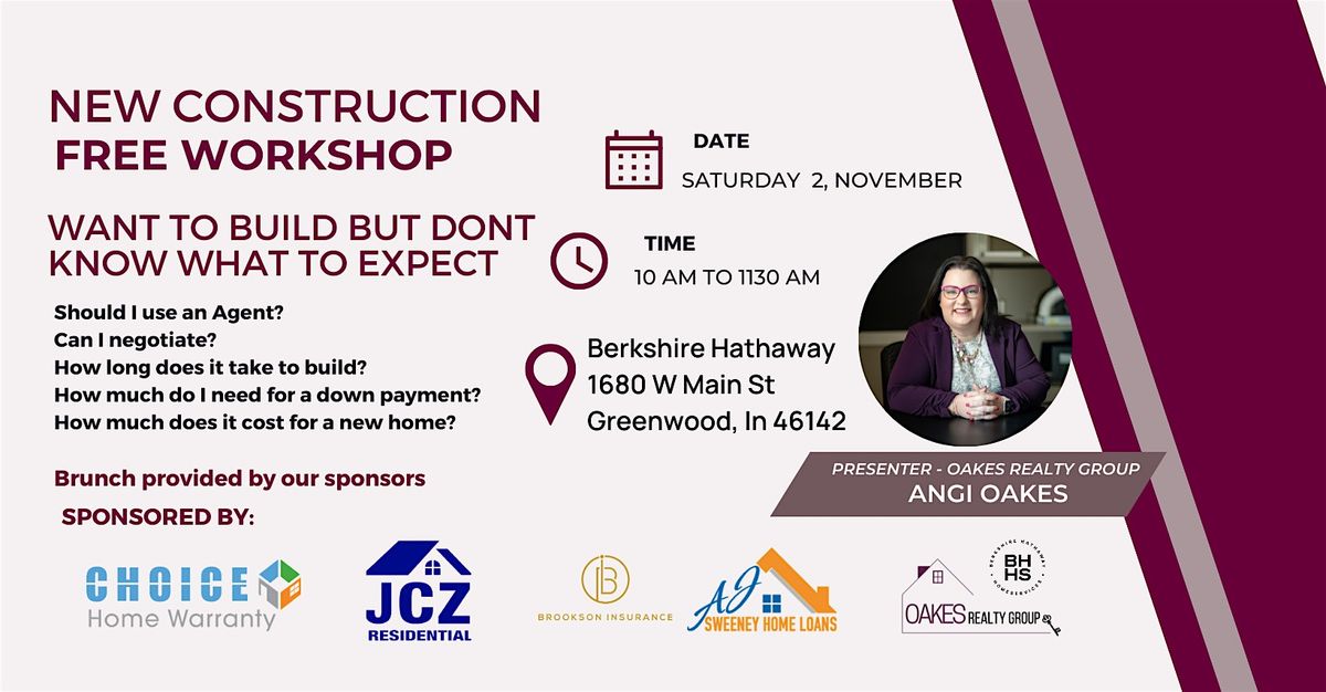 Buying New Construction FREE  workshop - What to expect and how to maximize