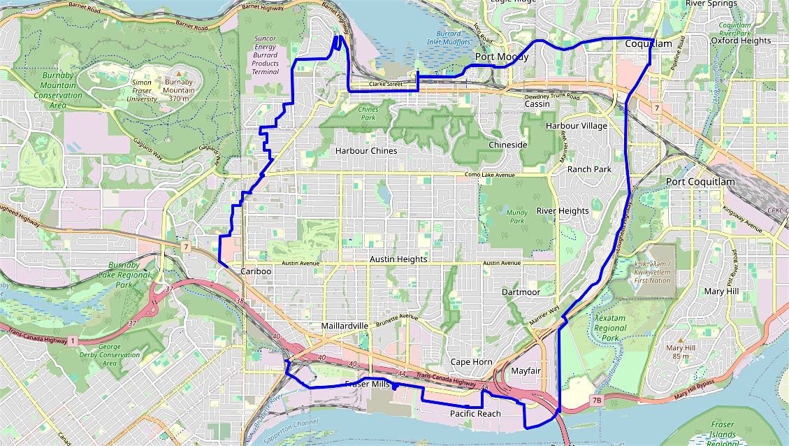 Social bike ride in North-East Burnaby