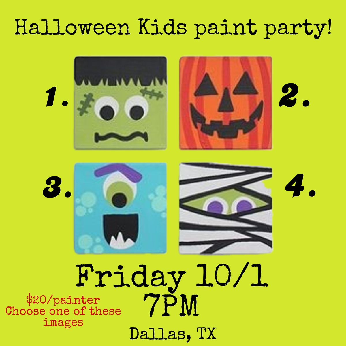 Kids paint party 10\/1