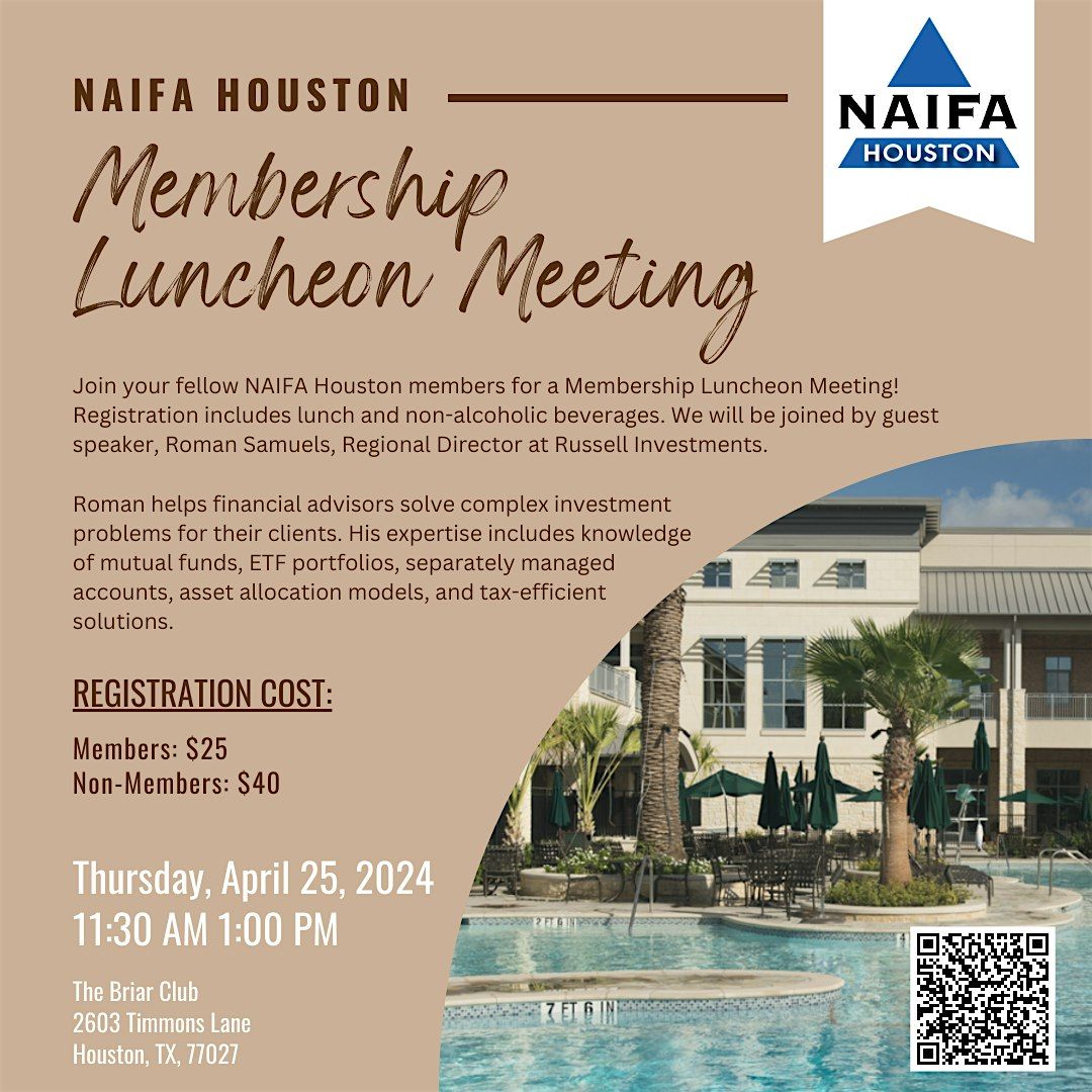 NAIFA Houston Membership Luncheon Meeting