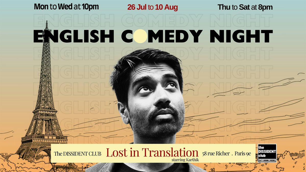 English Standup Comedy Special - Lost in Translation starring Karthik