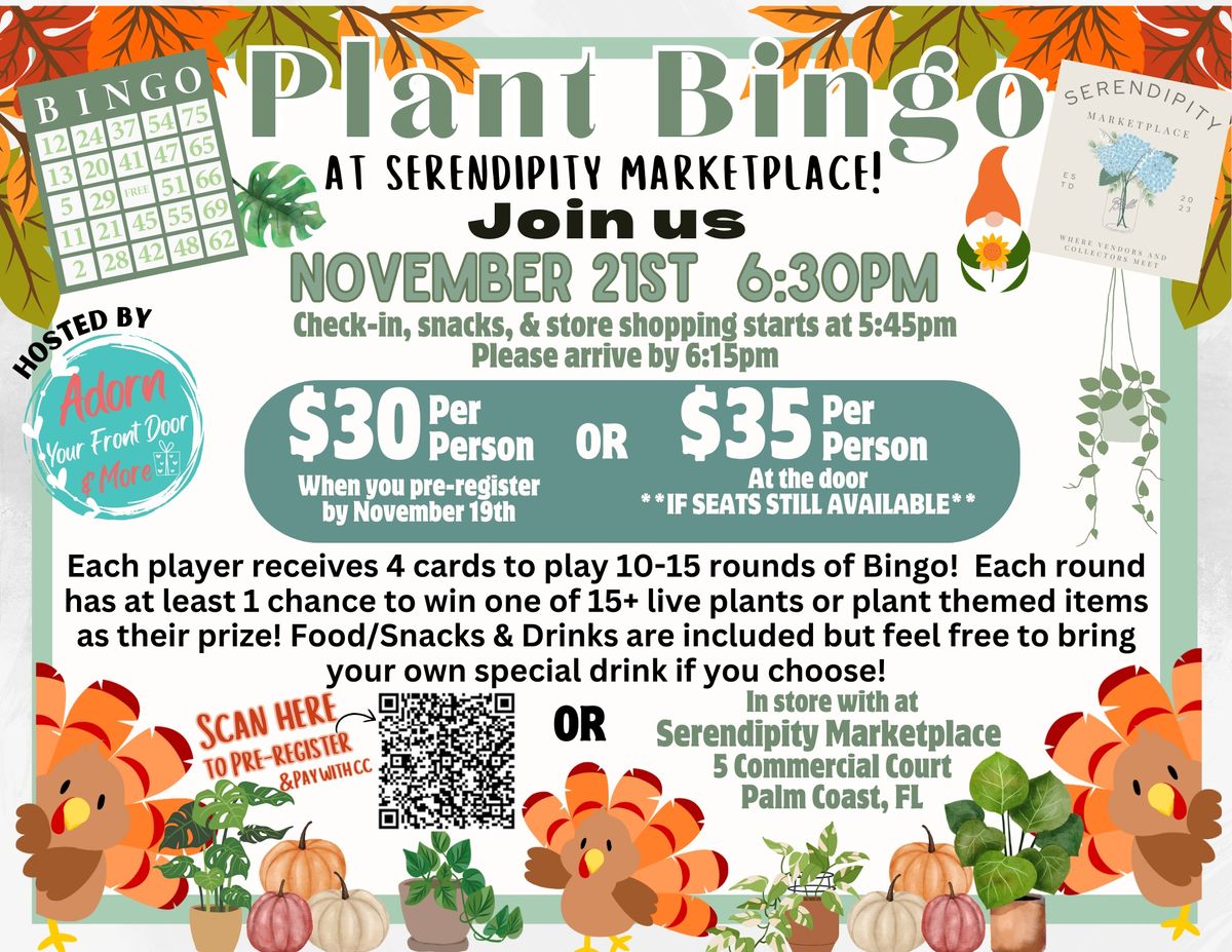 Plant Bingo at the Marketplace: Thankful for Plants