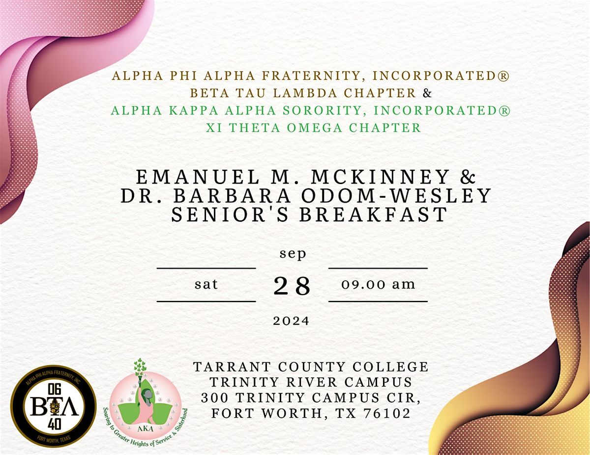 Emanuel M. McKinney & Dr. Barbara Odom-Wesley Senior's Breakfast