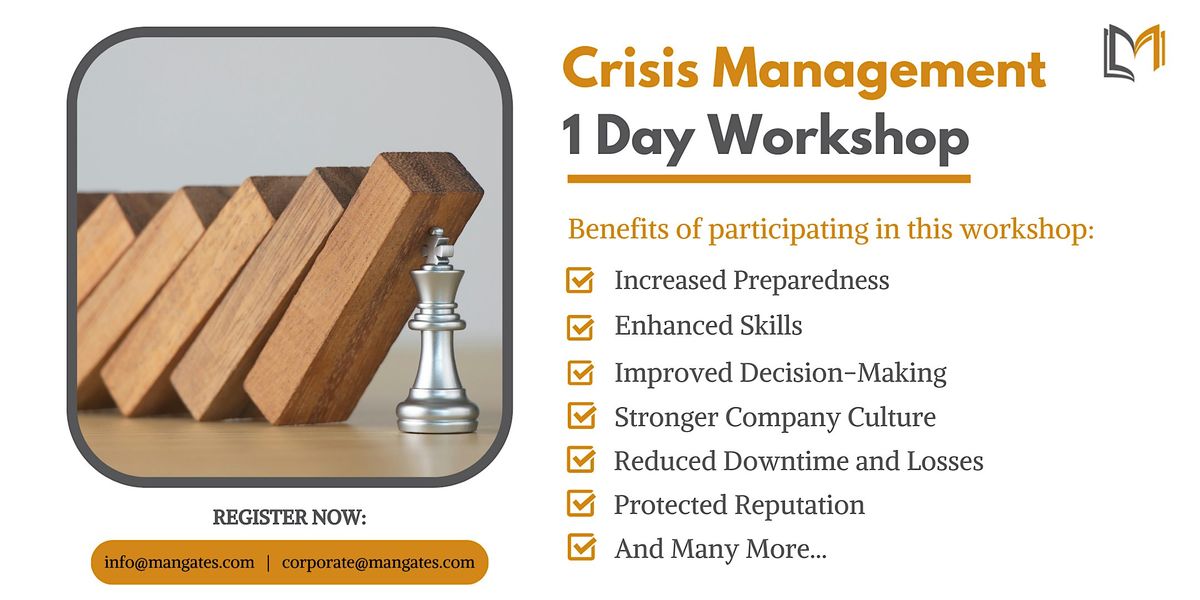 Crisis Management 1 Day Workshop in Baltimore, MD on Jun 26th, 2024