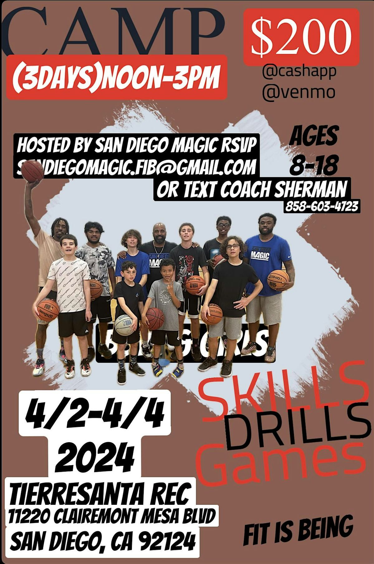 San Diego Magic Spring Break 2024 Basketball Skills Camp*