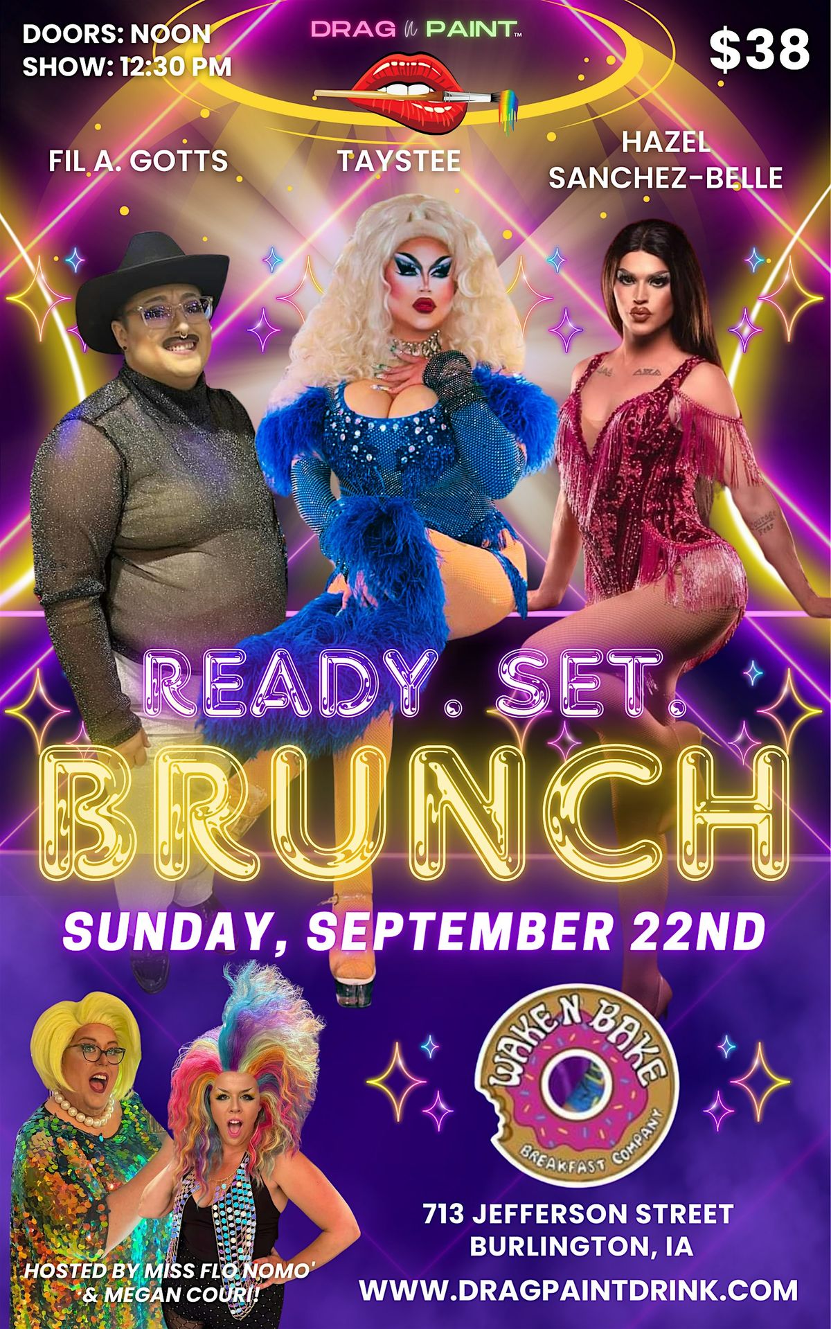 Drag N' Paint- Ready. Set. Brunch! Paint Party at Wake N Bake