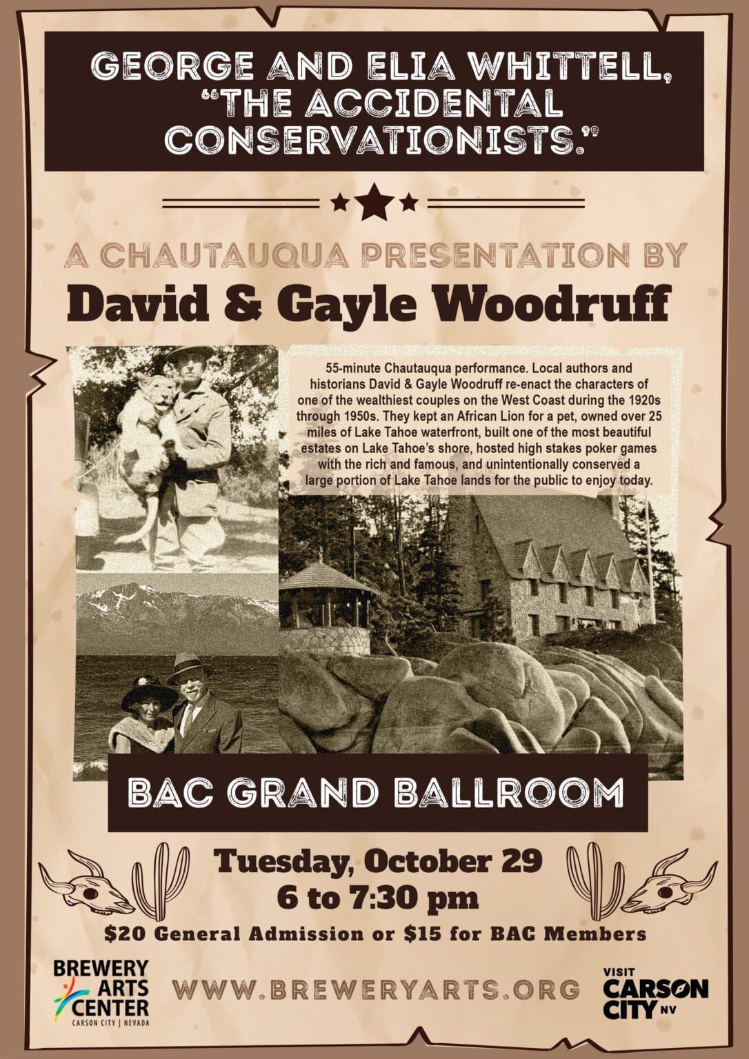 "The Accidental Conservationists" a Chautauqua Presentation by David & Gayle Woodruff | Oct. 29 2024