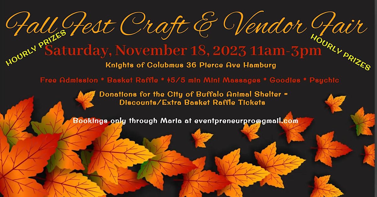 Fall Fest Craft & Vendor Fair, Hamburg Knights of Columbus, 18 November ...