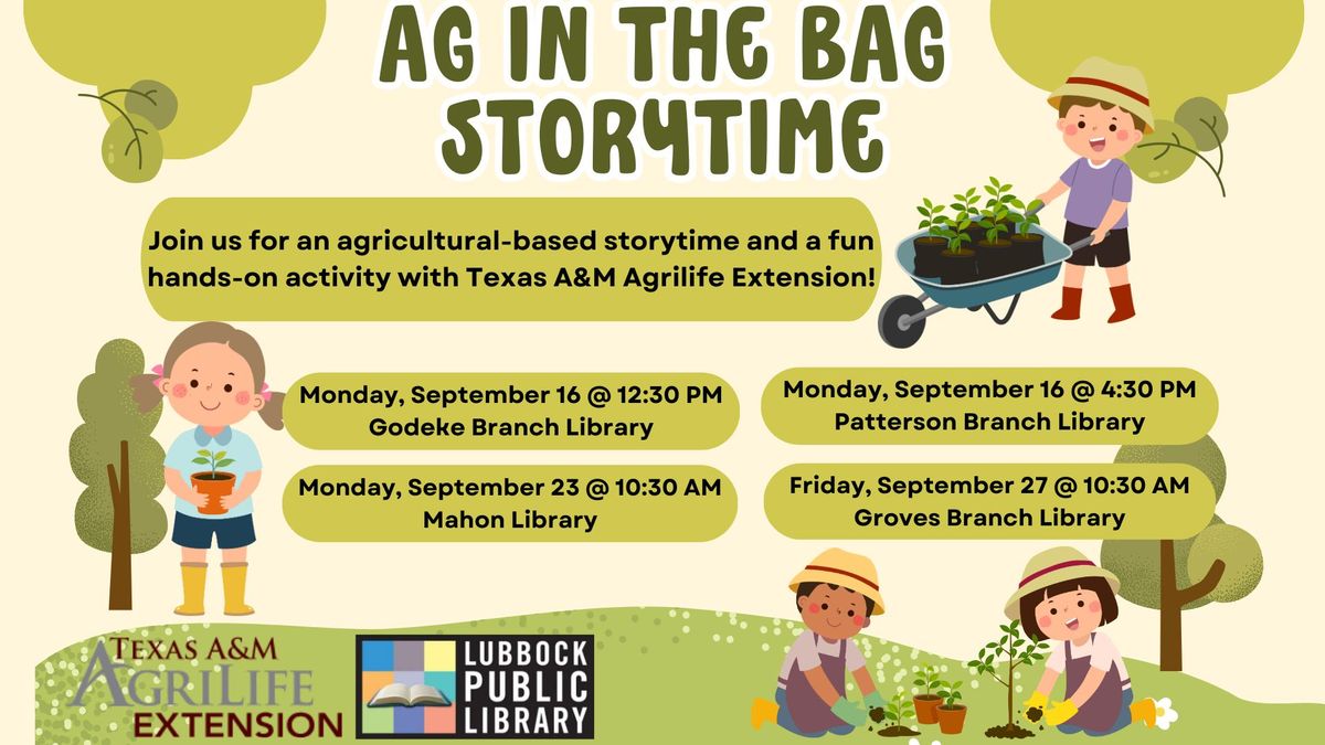 Ag in the Bag Storytime at Mahon Library