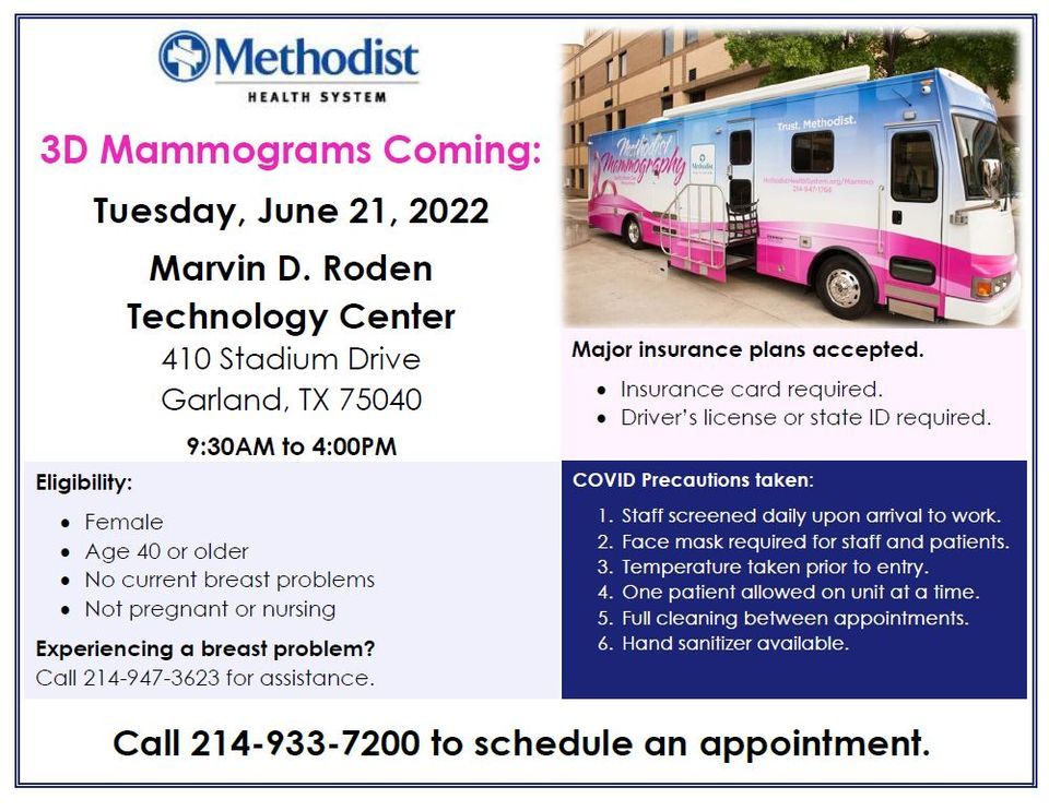 Methodist Mobile Mammography Unit, Dr. Marvin D. Roden Technology ...