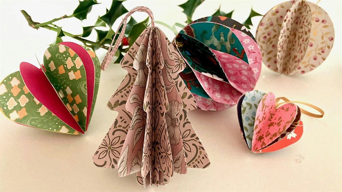 Paper Christmas tree decorations workshop