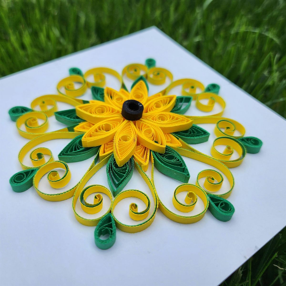 Paper Quilling Sunflower Mandala Frame