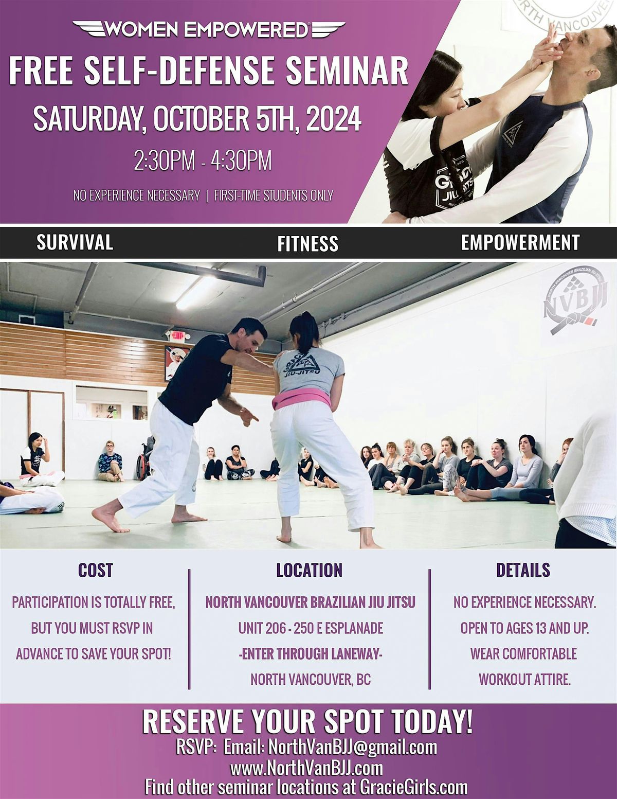 Free Women's Self Defense Seminar