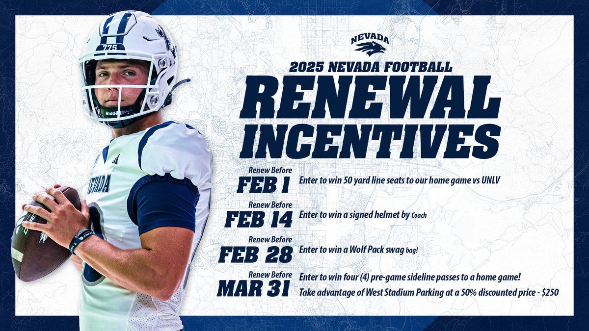 2025 Nevada Wolf Pack Football Season Tickets (Includes Tickets To All Regular Season Home Games)