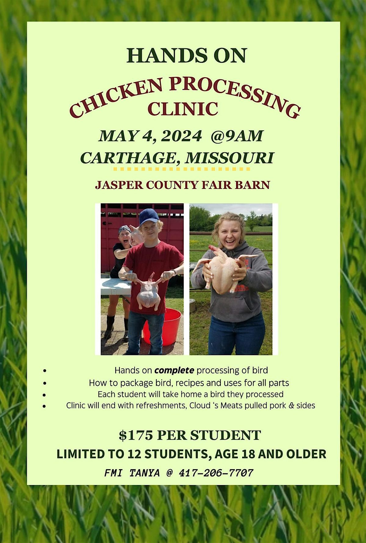 Hands on Chicken Processing Clinic